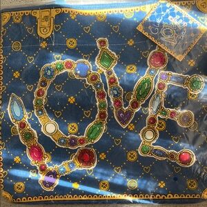 Brighton Glittering Love Blue Tote Bag with Gemstone Love Design